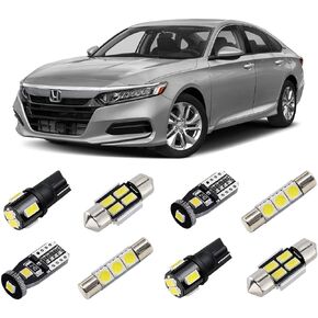 White Interior LED Lights Kit for 2013-2020 2021 Honda Accord Super Bright 6000K LED Interior Light Bulbs Package + License Plate Lights and Install Tool