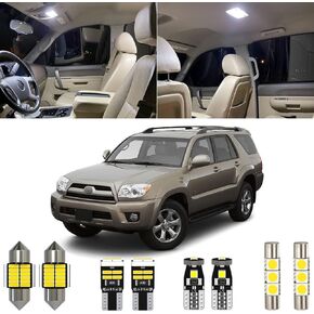 18 Piece 6000K White 4Runner LED Interior Light Kit Package Replacement for Toyota 4Runner 2003 2004 2005 2006 2007 2008 2009, with Placement Diagram and Install Tool