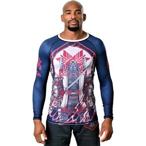 Ronin Imperial Commander Rash Guard for Men –Long-Sleeve MMA Swim BJJ Rash Guard