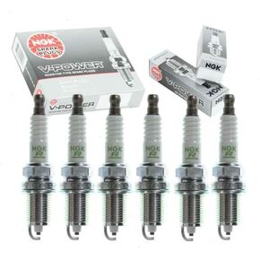 6 pc NGK V-Power Spark Plugs compatible with Honda Pilot 3.5L V6 2003-2005