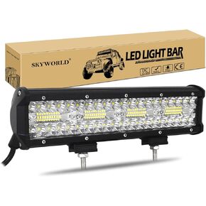 SKYWORLD LED Light Bar, 15 inch 300W Spot Flood Combo Beam 12V 24V LED Work Driving Fog Lights IP67 Waterproof for Off-Road Truck Car ATV SUV Vehicles Boat Light