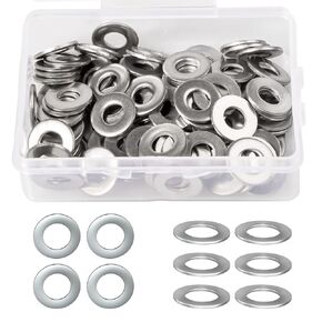 110pcs Flat Washer 1/4" ID, Stainless Washers 5/8" OD, 18-8(304) Stainless Steel Washers, Fender Washers for Screws and Bolts