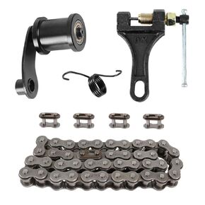 Chain Tensioner 420 Roller Spring Chain 42L Link 4 Master Link Chain Breaker with 1-3/4" Roller for 212cc 6.5Hp 196cc 125cc 110cc CT200U Trail CT200U-EX Coleman Powersports BT200X ATV Mini Bike