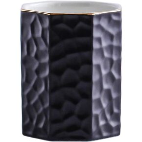 حامل أقلام سيراميك للمكتب لطيف على شكل مثمن حامل أقلام رصاص كوب وعاء مكتب منظم لديكور المكتب حامل فرشاة ماكياج (وردي) in Kuwait