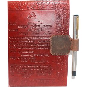 100% Genuine Leather Single Pen Pencil Holder and Bookmark Set of 2 (Vintage Brown)