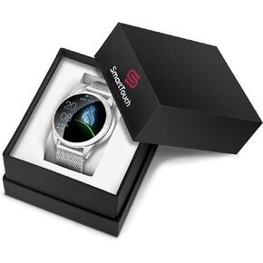 ساعة ذكية ذكية تعمل باللمس للسيدات KW20 مع أحجار الراين المبهرة، IP68 مقاومة للماء، بلوتوث | مراقب النوم ومعدل ضربات القلب، عداد الخطى، تذكير فسيولوجي، كاميرا| ساعة ذكية للنساء (فضي) in Kuwait