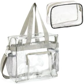 حقائب Valleycomfy الشفافة المكونة من قطعتين معتمدة من الاستاد، حقائب شفافة للسفر وصالة الألعاب الرياضية للعمل والرياضة والحفلات الموسيقية - 12 × 12 × 6 in Kuwait