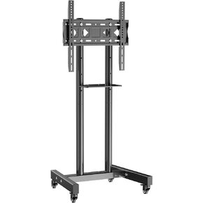 Rolling TV Stand for 32-55 inch, Height Adjustable Mobile TV Cart with Locking Wheel LED LCD Flat Curved Panel Screens TVs for Bedroom, Living Room, Office Holds up to 66Lbs Max VESA 400x400mm