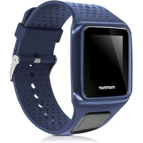 kwmobile Strap Compatible with TomTom Runner 1 / Multi-Sport Strap - Replacement Silicone Watch Band - Black