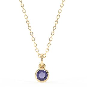 Garnet Necklace for Women - Authentic 925 Sterling Silver 18K Gold Jewelry, Dainty Minimalist Round Garnet Pendant Necklace for Teen Girls, January Birthstone Gift for Mothers Day