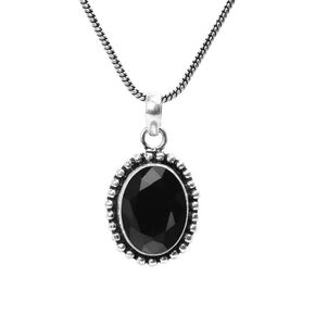 Amethyst Stone Pendant Silver Overlay Pendant for Women Girls Promise Gemstone Birthstone Handmade Pendant with chain Christmas Anniversary Gift for Her