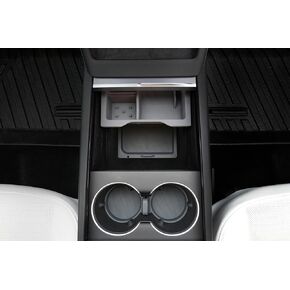 مجموعة وحدة التحكم المركزية JOWUA المتوافقة مع طراز Tesla المعاد تصميمه 3 Highland 2024+ تتضمن منظم وحدة التحكم المركزية لنقل الضوء، قطعتين من طلاء الأكواب، حصيرة منظم كابلات السيليكون الممتازة