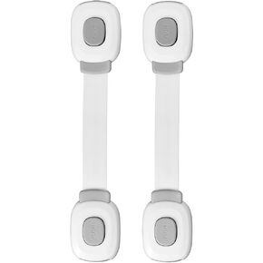 Fursafe&Q Baby Cabinet Locks, Child Safety Cabinet Proofing - Child Safety Strap Locks Adhesive Drawer Fridge Ovens Door Toilet Latches No Drill Multi-Purpose for Furniture Kitchen Lock 2 Pack