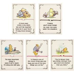 5 Pack Pooh Piglet Quotes Idea Present Friendship String Bracelet for Family Best Friend Big Sister Inspirational Christmas Thank You Gifts in Saudi Arabia