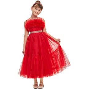 Lace Sleeveless Vintage Special Occasion Dresses Princess Wedding Party Dresses for Girls
