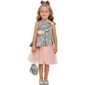 Special Occasion Jacquard Tulle Dresses Princess Dress Wedding Party with Special Suit Bag