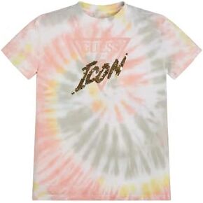 GUESS Girls' Short Sleeve Tie Dye Icon Tee