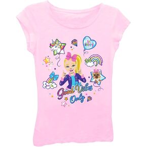 Nickelodeon Girls' JoJo Siwa Cute Short Sleeve T-Shirt-Bowbow, Unicorns, Rainbows