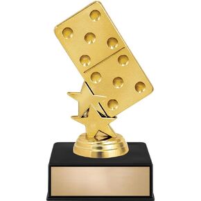 6" Games Dominoes Award On Black Luxury Base