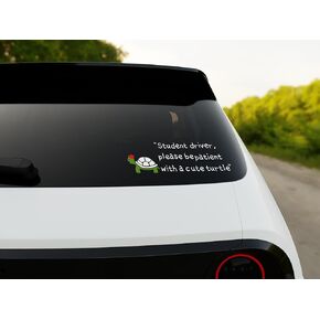 Cute Turtle Student Driver Sticker, New Driver Safety Decal, Student Driver Gentle Reminder for Fellow Drivers, Cute Bumper Sticker