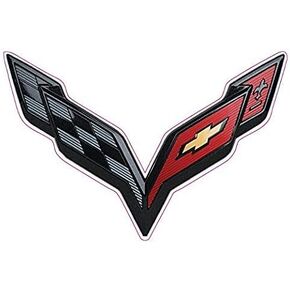 Set of 2-3INCH Sticker -Corvette Flag 2014 C7 Stingray Sticker