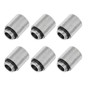 MECCANIXITY Male to Female Extender Fitting G1/4 x 25mm for Water Cooling System Silver Tone 6pcs