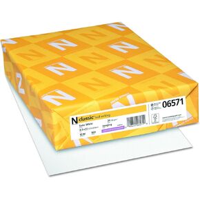 Neenah Paper Classic Laid Stationery, 97 Bright, 24 lb Bond Weight, 8.5 x 11, Solar White, 500/Ream