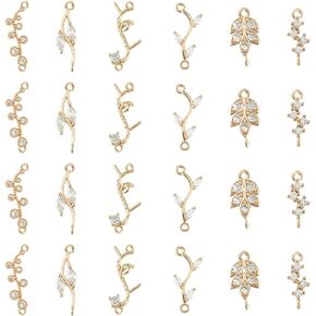 SUPERFINDINGS Cubic Zirconia Connectors Charms Light Gold Rhinestone Links for Bracelet Necklace Earring Half-Finished Jewelry Making