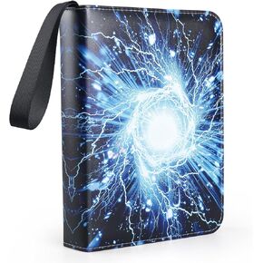 حافظة بطاقات مكونة من 3 حلقات لـ 400 بطاقة تداول، وحامل بطاقات تداول بأربعة جيوب لمجموعة البطاقات، نمط عاصفة البرق الرائع للأولاد والبنات in Kuwait