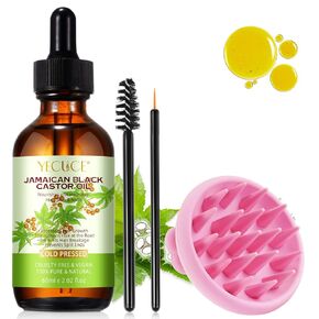 زيت الخروع الأسود الجامايكي لنمو الشعر، زيت الخروع العضوي النقي والطبيعي 100%، زجاجات زجاجية مضغوطة على البارد، يغذي ويرطب الشعر والبشرة والحواجب، زيت عطري طبيعي مضاد للشيخوخة in Kuwait