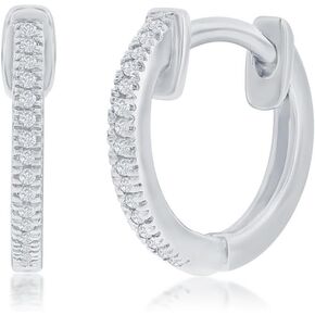 Beaux Bijoux Real Diamond Hoop Earrings for Women – Sterling Silver and Genuine Diamond Jewelry - Fine Diamond Jewelry Gifts for Women - Valentines Day Gifts for Her