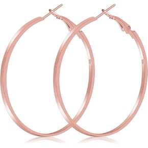 Sterling Silver Hoop Earrings Big Silver Hoops Earrings for Women,Large Sterling Silver Hoops Lightweight Hypoallergenic Thin Hoop Earrings