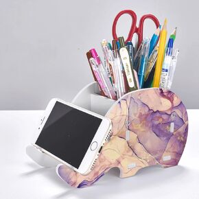 Floral Elephant Pencil Holder With Phone Stand Desk Supplies Organizer MultiFunction Removable Pen Cup Office Accessories Gifts