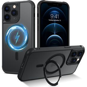 BENTOBEN Magnetic iPhone 12 Pro Max Case, Phone Case iPhone 12 Pro Max with Magsafe Invisible Stand Kickstand Ring Holder Slim Thin Soft Shockproof Bumper Women Men Cover for 12 Pro Max 6.7", Black