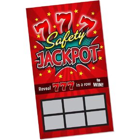 Safety Jackpot Scratch & Win - (100 Pack) - Workplace Safety Scratch Off Game Tickets - Employee Incentive