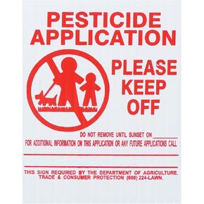 25x Gemplers Wisconsin State Pesticide Application Signs – Rigid Weatherproof Outdoor Screen-Printed Cardstock Legend Boards plus 16" PVC Holders