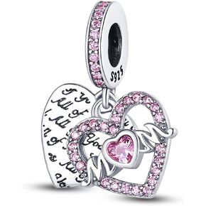 HappyStar Charm Bead fits Charms Bracelets Necklace European Jewelry ，925 Sterling Silver Dangle Pendant Bead for Woman Girl Jewelry Beads Gifts （With one Spacer Bead Charms