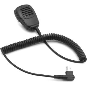 Microphone for HYT Hytera Radio BD502 BD552i PD482i PD502 PD562 TC-300 TC-508 HYT2100 Power 446 2-pin Walkie Talkie Shoulder Lapel Speaker Mic with PTT Back Clip Audio Jack Water Resist