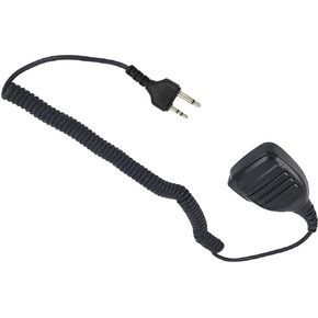 Walkie Talkie Shoulder Mic Remote Hands Free External Speaker Microphone Collar Lapel Ptt Mic for Midland 2 Pin Two Way Radios gmrs gxt lxt FRS(Black,Wired,IP54 Waterproof)