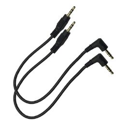 2Pack 8inch 3.5mm 90 Degree Right Angle Male Auxiliary Stereo Audio Jack to Jack Male to Male Cable for iPhone, iPod, iPad,Smartphones, Tablets and Speakers Black