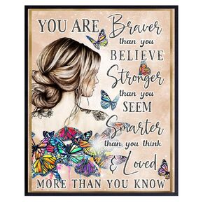 Positive Quotes Wall Decor - Boho-chic Home Decor for Bedroom Living room Home Office - Motivational poster for Woman Girl - Boho Wall Art & Decor - Inspirational Wall Decor - Motivational Wall Art