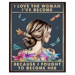 Inspiring Positive Quotes Sayings for Wall Decor - Uplifting Inspirational Encouragement Gifts for Women, Teens, Girls - Motivational Wall Art Posters - Positive Affirmations - Boho Dragonfly Decor