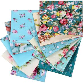 12 Pieces Floral Fat Quarters Patchwork Sewing Quilting Fabric Bundles 20 x 16 Inch/ 50 x 40 cm, Precut Fabric for DIY Sewing Crafting Quilting Art Craft Supplies