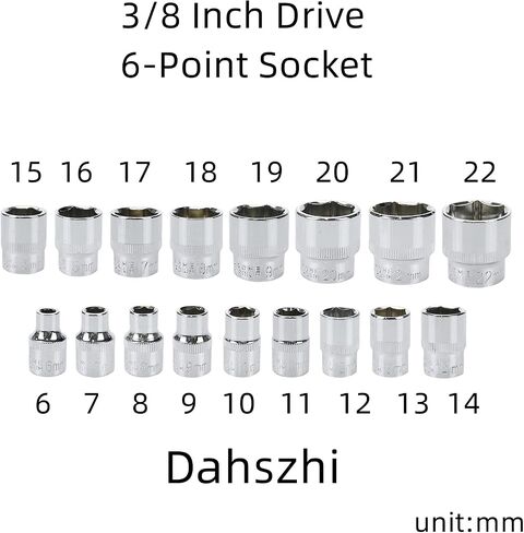 Shallow Socket 3/8 Inch Drive 10mm 6 Point -5pcs in Saudi Arabia