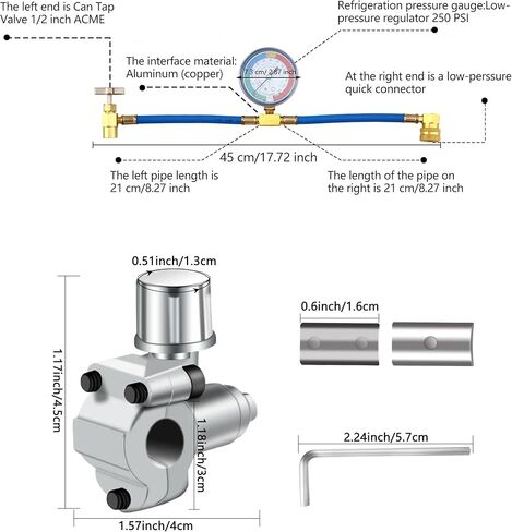 7 قطع من خرطوم إعادة شحن فريون الثلاجة مع مجموعة قياس، وصمام تعديل التيار المتردد، مع صمام صنبور ثقب الرصاص BPV31، ومحول الغلق الذاتي R134A لأدوات إصلاح نظام إعادة شحن المبردات ونظام تكييف السيارة in Kuwait