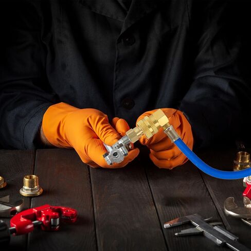 7 قطع من خرطوم إعادة شحن فريون الثلاجة مع مجموعة قياس، وصمام تعديل التيار المتردد، مع صمام صنبور ثقب الرصاص BPV31، ومحول الغلق الذاتي R134A لأدوات إصلاح نظام إعادة شحن المبردات ونظام تكييف السيارة in Kuwait