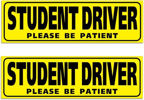2 قطعة مغناطيس سيارة للسائق الطالب - 10 × 3 مغناطيس للسائق الطالب كن صبورا - مغناطيس سائق جديد للسيارة - علامة السائق المبتدئ - مغناطيس سيارة للسائق الصاعد in Kuwait