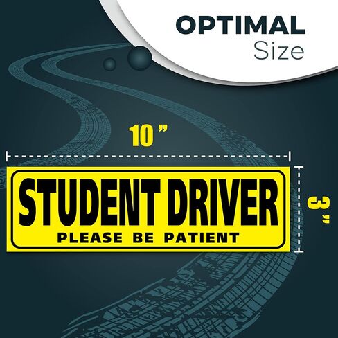 2 قطعة مغناطيس سيارة للسائق الطالب - 10 × 3 مغناطيس للسائق الطالب كن صبورا - مغناطيس سائق جديد للسيارة - علامة السائق المبتدئ - مغناطيس سيارة للسائق الصاعد in Kuwait