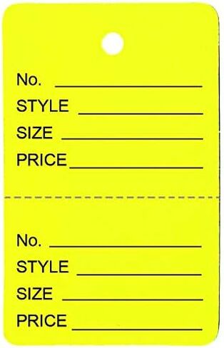 500 Qty Unstrung Pink Price/Receipt Tags w/Easy-Tear Stub in Saudi Arabia