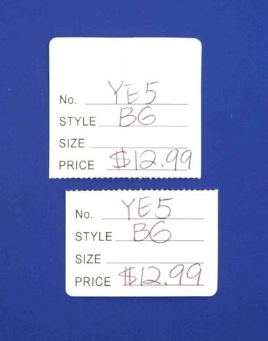 500 Qty Unstrung Pink Price/Receipt Tags w/Easy-Tear Stub in Saudi Arabia